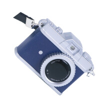 Vintage camera sleutelhanger met gloeiend licht-Blauw