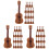 60Szt Mini Model Gitara Brązowy Żywiczny Instrument Do Domków 4