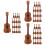 60Szt Mini Model Gitara Brązowy Żywiczny Instrument Do Domków 7