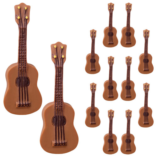 60Szt Mini Model Gitara Brązowy Żywiczny Instrument Do Domków 2