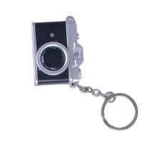 Vintage camera sleutelhanger functie gloeiende-Zwarte ronde gesp