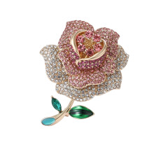 Draagbare kristallen Rose Flower Pin voor-Lichtroze