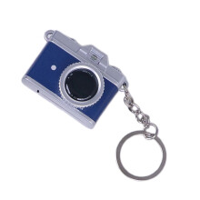 Vintage cameravormige sleutelhanger gloeiende-Blauwe ronde gesp