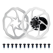 2 Pieces 160mm Bicycle Disc Brake Rotors Stainless Steel Bicycle Rotors Six-Pin Rotors with 6 Bolts Suitable for Most Bicycles Mountain Bike Road Bike