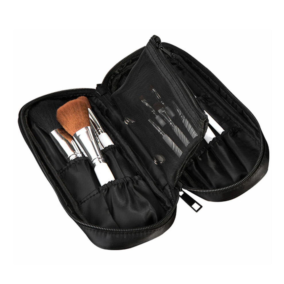 Professional Makeup Brush Bag, Mini Makeup Brushes Set For Travel, Complete Portable Cosmetics Brushes Collection With Detachable Pouch Storage