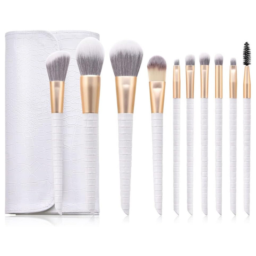 Makeup Brushes Set, Professional Kabuki Makeup Brush With Synthetic Hair, Complete Function For Blush Powder Contour Concealer Eye Shadow, Vegan &