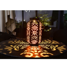 Elegante lanterna solar, decoração marroquina de metal para exteriores com design resistente à água, ideal para jardim, pátio, varanda,