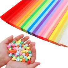 Assorted Origami Stars Papers For Decoration, Diy Projects, 20 Colors Double-Sided Single Color High-Quality Pulp Paper With Easy-To-Fold Edges And