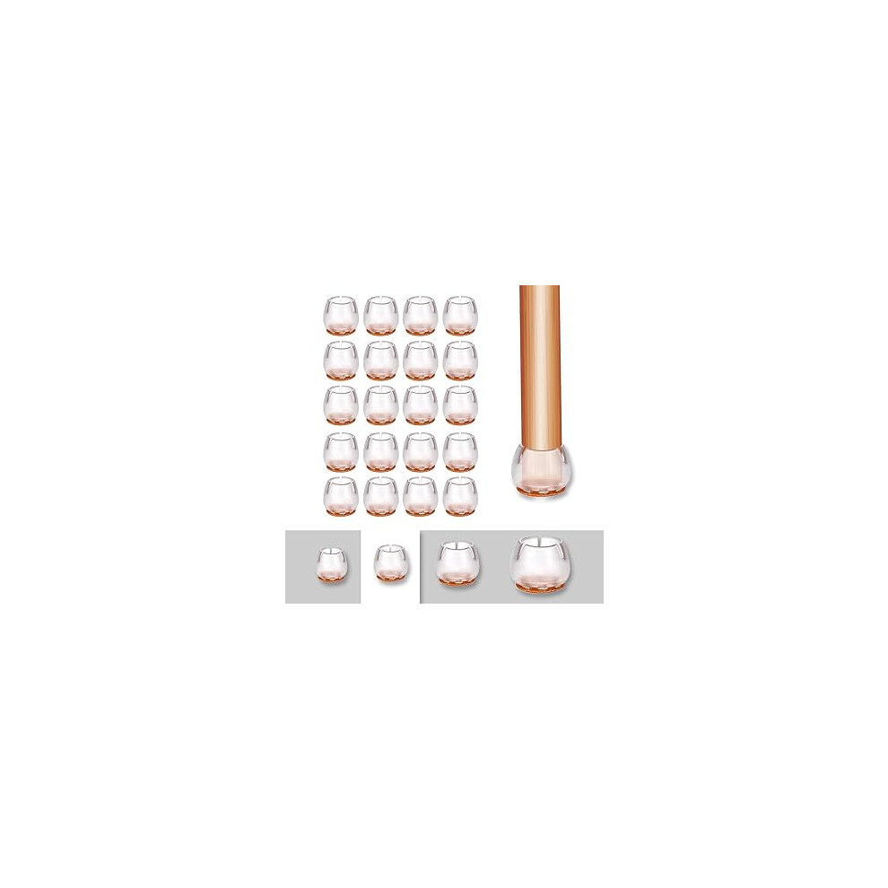 Furniture Circular Feet Covers, Chair Leg Protectors With Thickening Silicone And Firm Felt, Noise Reduction And Scratch Prevention, Transparent 20 9173940377189