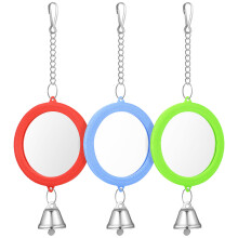 15Stk Kleiner Vogelspiegel Mit Glocke Doppelseitiger Käfigschmuck