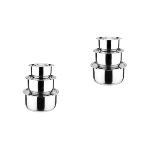 6Stk Suppenschalen Mit Deckel, Stapelbar, Für , Silber 2