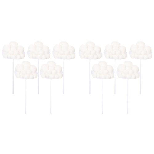 100Stk 3D Cake Inserts Weiß Holz Polyester Party Kuchen