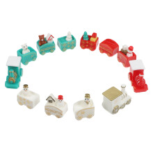 120Stk Weihnachtszug Mit DIY Schneemann Figuren Bunt Resin