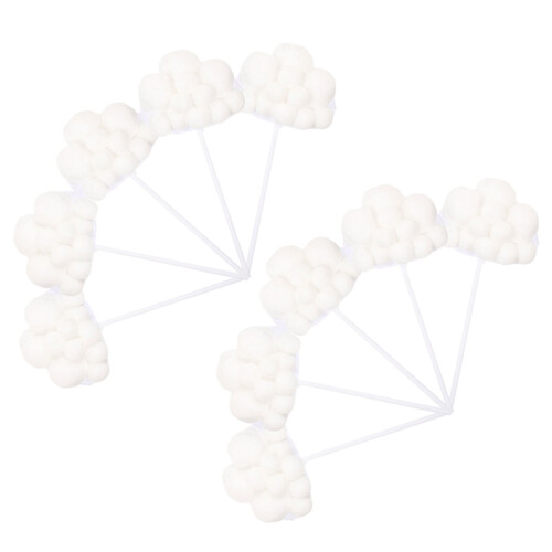 100Stk 3D Cake Inserts Weiß Holz Polyester Party Kuchen 2