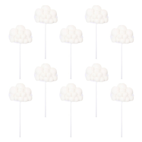 100Stk 3D Cake Inserts Weiß Holz Polyester Party Kuchen 1