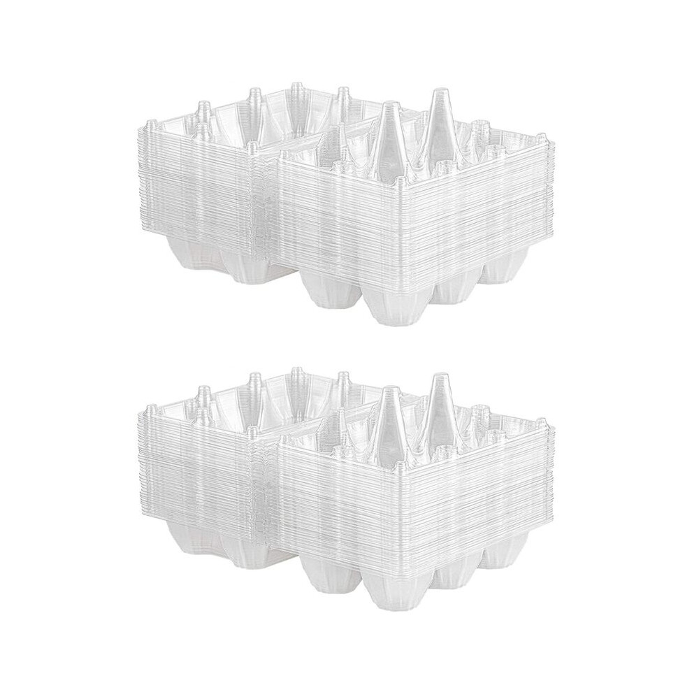72Pcs Egg Cartons Clear Plastic Egg Holder Storage Container Egg Tray for Family Pasture,Refrigerator Storage,6 Grids