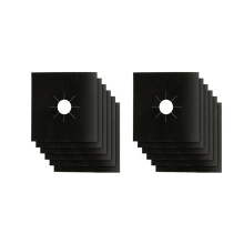 12X Reusable Non-Stick Black Gas Range Stove Top Burner Covers Protector Liner
