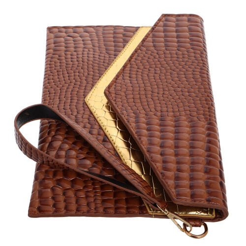 2Stk PU Clutch Damen Vintage Elegant Wrist Strap