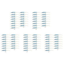 SUNMILE Fake Fishing Lure Sea Fishing Lure Bait with Hook Eel Bionic Bait 5cm/0.6G T Tail 75Pcs