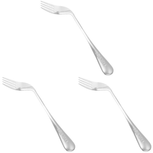 3Stk Silber Schräg Gabel Aus Für Einfache Selbstfütterung 1