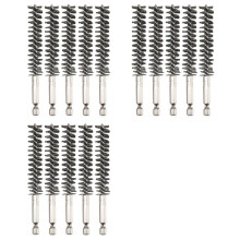 15X Stainless Steel Bore Brush Wire Brush for Power Drill Cleaning Wire Brush Stainless Steel Brush with Hex Shank