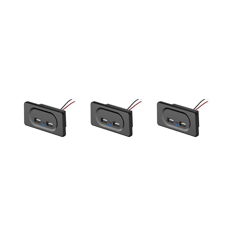 3X Vehicle Dc5v/3.1A Dual Usb Charger Socket Modification Accessories For Car Camping Boat Motorhome Caravan 6033590055796