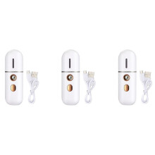 3X Vaporizador Facial Portátil, Humidificador Facial USB, Rociador Facial , Máquina de Rociado de Niebla de Facial Práctico