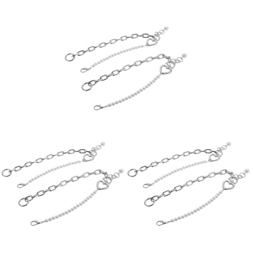 6Stk Perlen Schmuck Kette Handtasche Ersatzgriff Silber 1