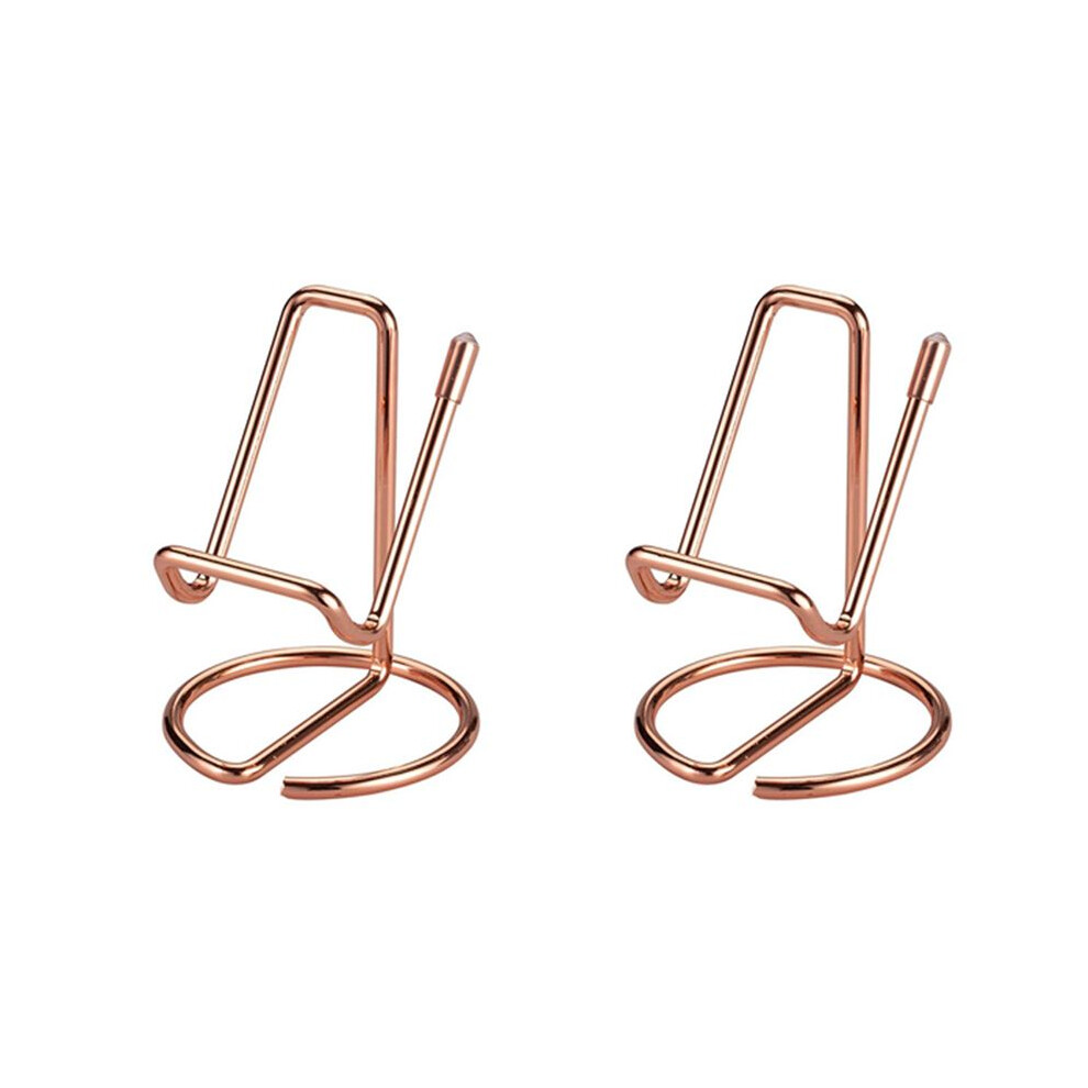 2X Porta Biglietti Da Visita Per Scrivania, Espositore Per Biglietti Da Visita In Metallo, Porta Biglietti Da Visita Per Ufficio (Oro Rosa)