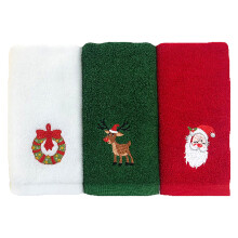 15Stk Weihnachts Baumwoll Gesicht & Bad Handtücher Bunt