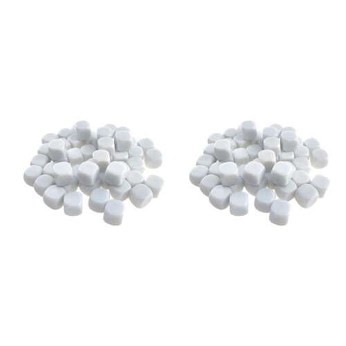 100 Pack 16MM Blank White Dice Set Acrylic Rounded D6 Dice Cubes for Game,Party,Fun,DIY Sticker and Math Teaching
