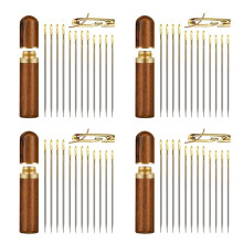 48X Self-Threading Naalden,Naainaalden voor Hand Naaien,Voor de Ouderen,Easy Side Threading Stitching Pins A
