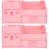 2Sets Multifunktionaler Desktop Organizer Schublade Pink ABS 7