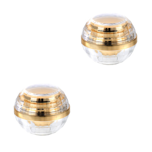 2Stk Kompakte Kosmetikgefäße Golden, Refillable Make-Up Reisebehälter 1