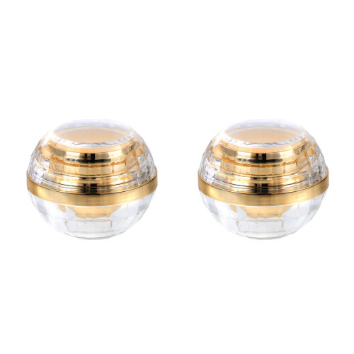 2Stk Kompakte Kosmetikgefäße Golden, Refillable Make-Up Reisebehälter 2