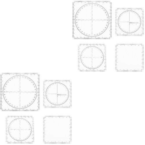 2Sets Multifunktionale PVC Zeichenvorlagen Für Mathematik Und Technik 2