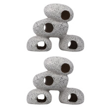 4Stk Graue Resin Aquariumstein Fischversteck Und Ruheplatz