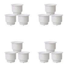 12Pcs Einbau-Kunststoffbecher Getränkehalter mit Abfluss für Boot Car Marine Rv (Weiß)