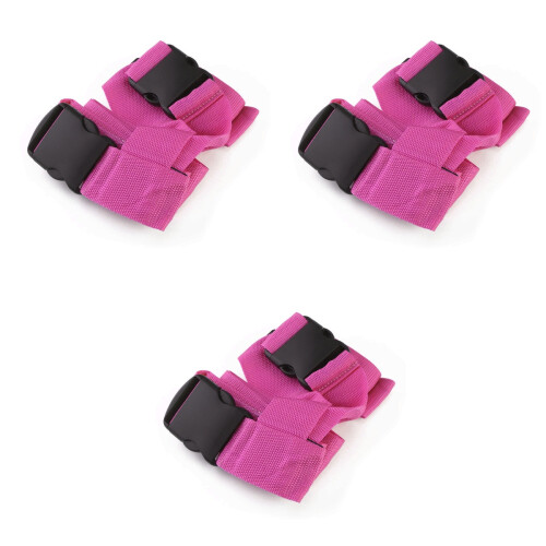 3Pz Cinghia Viaggio Rosso Rosa PP Per Valigia E Borse Outdoor 2