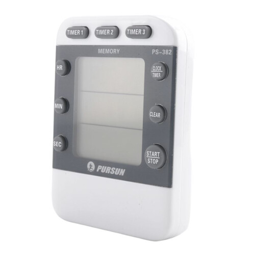 3X Digital Timer 100 Hour Triple Count Down/ Clock Timer Cooking Timer with LCD Display Loud Alarm Magnet Bracket 2
