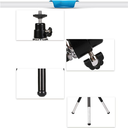 2X   Portable Tripod Adjustable  Tripod Aluminum Alloy for  Camera Projector Black 2