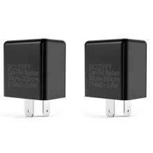 2X 2-Pin LED Flasher Relay 12V Adjustable Frequency for Motorcycle Turn Signal Fix Blinker Lights Indicator Relays