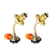2X Outdoor Portable Camping Butane Gas Cylinder Fuel Tank Filler Connector Adapter Valve Safe Switching Inflatable Valve