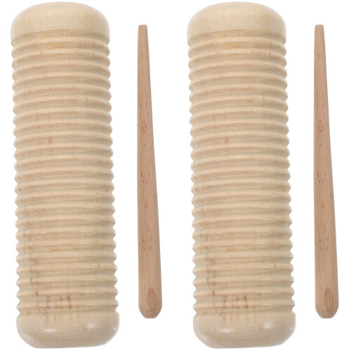 8Sets Percussie Instrument Guiro Educatief En Decoratief Beige