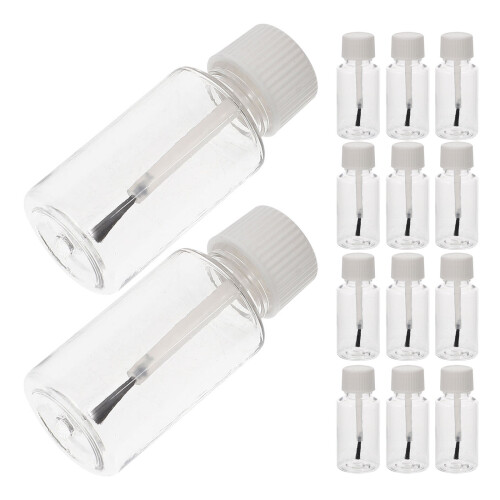 100St Plastic Nagelverzorgingsfles Met Borsteldop Draagbaar Wit 2