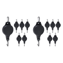 12 Pack Plant Pulley Retractable Hanger Plant Pulley Adjustable Height Wheel for Hanging Plants Indoor Black