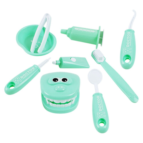 2Sets Kindertandarts Speelset Plastic Groen Met Speelarts 2