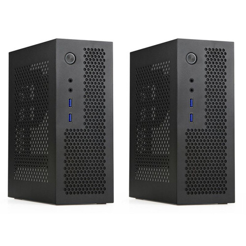 2X A09 HTPC-Computergehäuse -ITX-Gaming-PC-Gehäuse Desktop-Gehäuse USB3.0-Computergehäuse Heimcomputergehäuse Schwarz