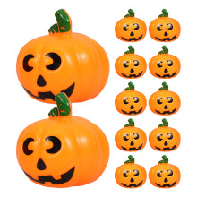 36Stk Halloween Tischornamente Kunststoff Kürbis Miniaturen Orange