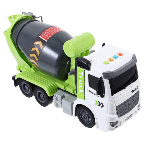 2Pz Piccoli Betoniere Pull Back Verde Costruzione 1